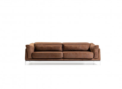 Sessel + Sofa in Braun Modern Style Mittelweich Luxuriös Bequem Neu