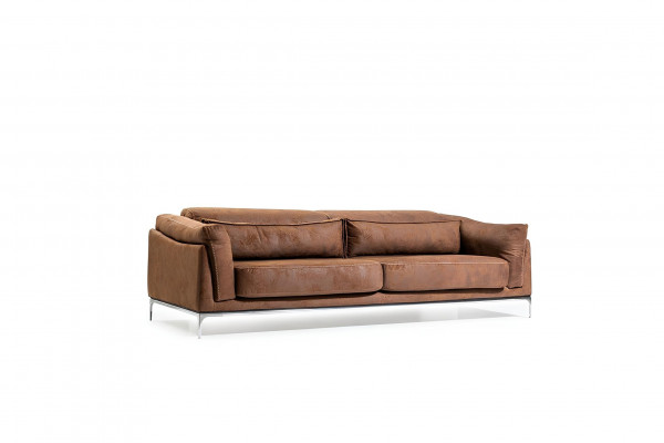 Sessel + Sofa in Braun Modern Style Mittelweich Luxuriös Bequem Neu