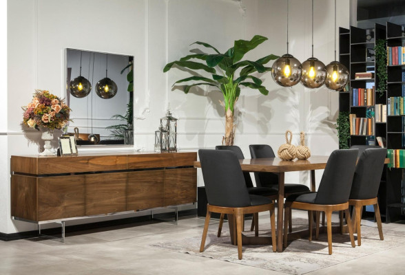 Sideboard + Spiegel aus Edelstahl Kommode Stauraum Luxuriös Praktisch Lowboard