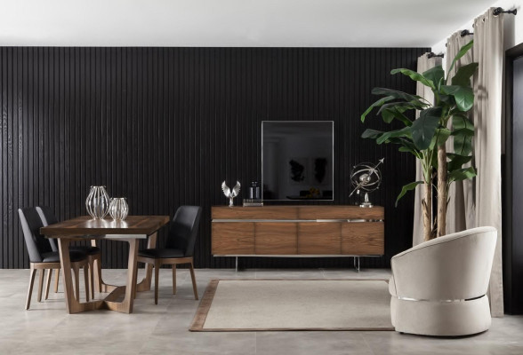 Sideboard + Spiegel aus Edelstahl Kommode Stauraum Luxuriös Praktisch Lowboard