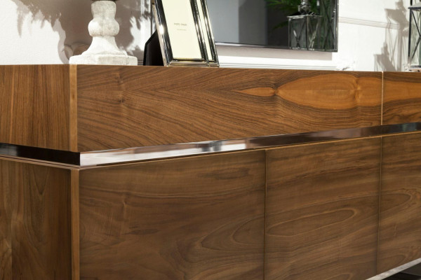 Sideboard + Spiegel aus Edelstahl Kommode Stauraum Luxuriös Praktisch Lowboard