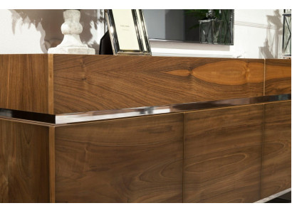Sideboard + Spiegel aus Edelstahl Kommode Stauraum Luxuriös Praktisch Lowboard