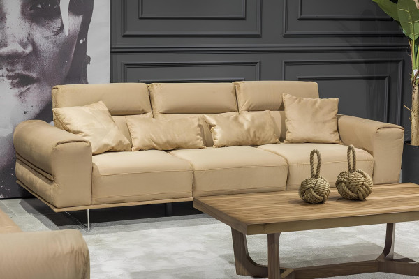 Luxus Sofagarnitur Creme Sofa Couch 3+3+1 + Couchtisch 4tlg. Couchen Set