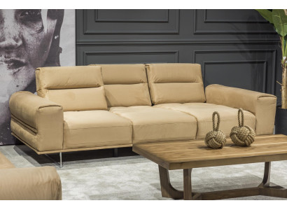 Creme Couch Dreisitzer Polster Möbel Wohnzimmer Couchen Sitzpolster