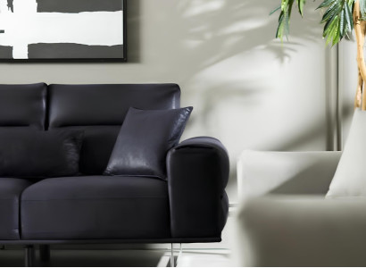 Weiche Design Couch Polster Möbel Luxus Dreisitzer Couchen Schwarz Sofas