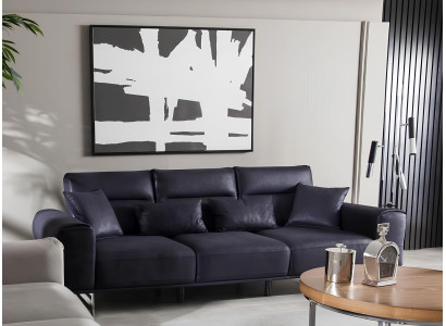 Weiche Design Couch Polster Möbel Luxus Dreisitzer Couchen Schwarz Sofas