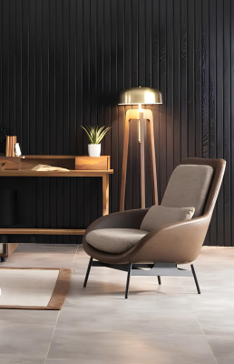 Sessel Lehnstuhl Wohnzimmer Relax Stühle Club Lounge Möbel Braun Sofa