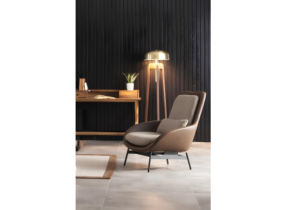 Sessel Lehnstuhl Wohnzimmer Relax Stühle Club Lounge Möbel Braun Sofa