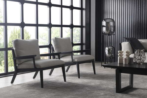 Set aus 4 Stück weißem Sofa Sessel Wohnzimmer mittelweicher Luxus Komplett