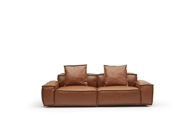 Dreisitzer Couch 240cm Sitzpolster Braune Couch Gemütliche Sofas Wohnzimmer