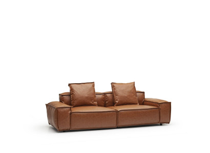 Dreisitzer Couch 240cm Sitzpolster Braune Couch Gemütliche Sofas Wohnzimmer