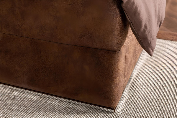 Schlafzimmer Set Bett + Nachttische Luxus Doppel Braun Hotelbetten Betten