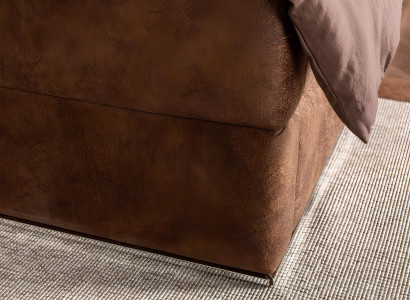 Schlafzimmer Set Bett + Nachttische Luxus Doppel Braun Hotelbetten Betten