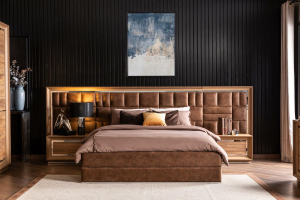 Schlafzimmer Set Komplett Kleiderschrank Nachttische Bett Schrank  5tlg.