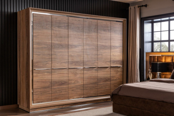 Kleiderschrank 6 türiger Schrank Schlafzimmer Möbel Kleiderschränke