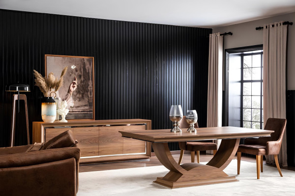 Braune Kommode Anrichte Buffet Schrank Möbel Anrichten Sideboard 218cm