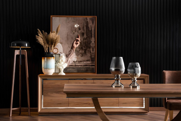 Braune Kommode Anrichte Buffet Schrank Möbel Anrichten Sideboard 218cm