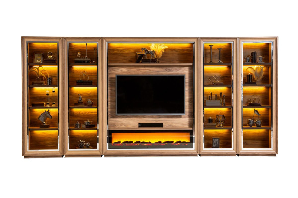 Luxus Wohnwand Anbei Wand Schrankwand Wohnwände mit Kamin Couchtisch