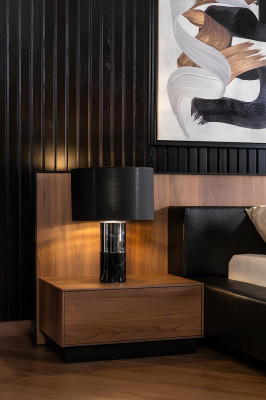 Luxus Bett mit Nachttischen Loft Schlafzimmer Möbel Betten Sets Gepolstert