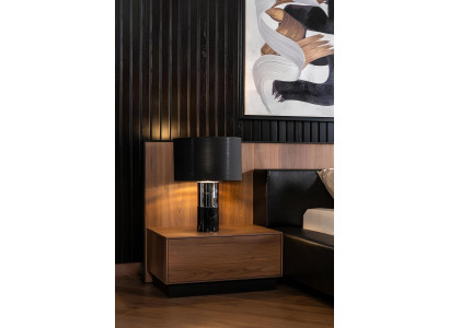 Luxus Bett mit Nachttischen Loft Schlafzimmer Möbel Betten Sets Gepolstert