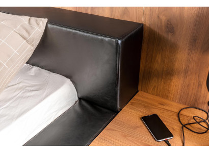 Schlafzimmer Set Bett Braun Kleiderschrank 2x Nachttisch Komplett 4tlg