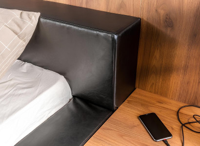 Schlafzimmer Set Bett Braun Kleiderschrank 2x Nachttisch Komplett 4tlg