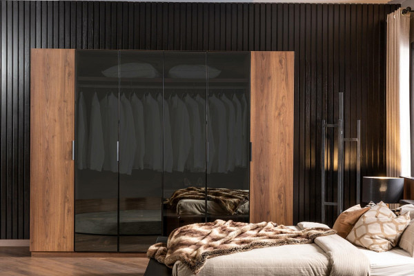 Glasschrank Kleiderschrank Braun Durchsichtig Getönte Glasfronten Schrank Möbel