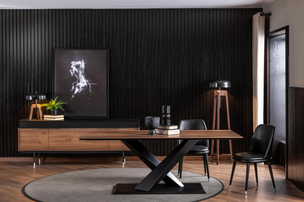 Möbel Set Couch Stuhlgruppe Garnitur Sofa Schwarz Möbel Esszimmer Stühle