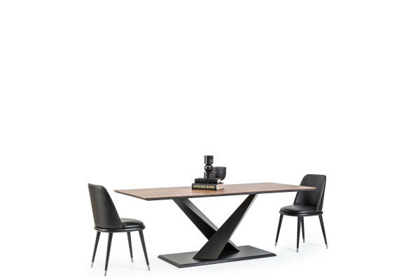 Säulentisch Küchentisch Luxus im modernen Stil brauner Tisch 208x92cm