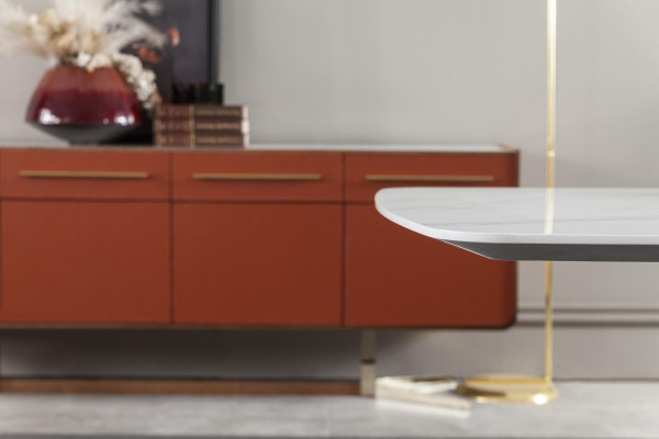 Tisch in Weiß für Esszimmer Luxuriös Moderner Stil Komfortabel Tische