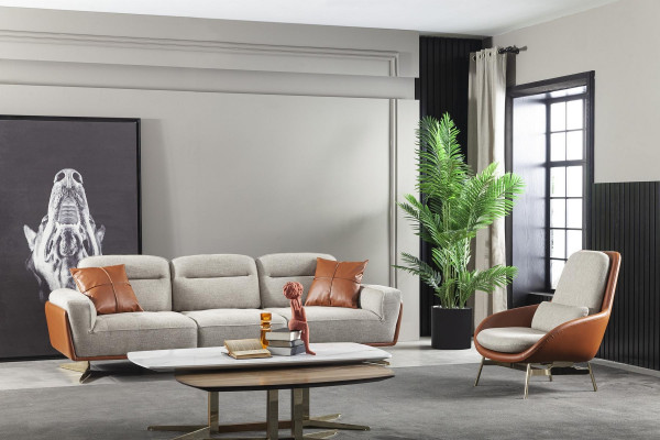 Lehnstuhl Wohnzimmer Sessel Relax Stühle Club Lounge Möbel Braun Sofa