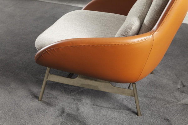 Lehnstuhl Wohnzimmer Sessel Relax Stühle Club Lounge Möbel Braun Sofa