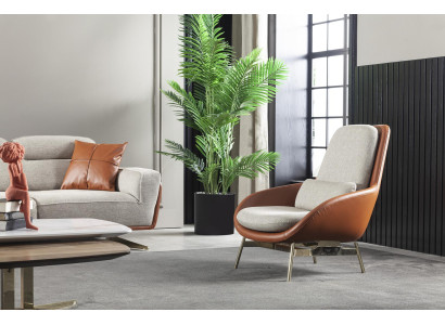 Lehnstuhl Wohnzimmer Sessel Relax Stühle Club Lounge Möbel Braun Sofa