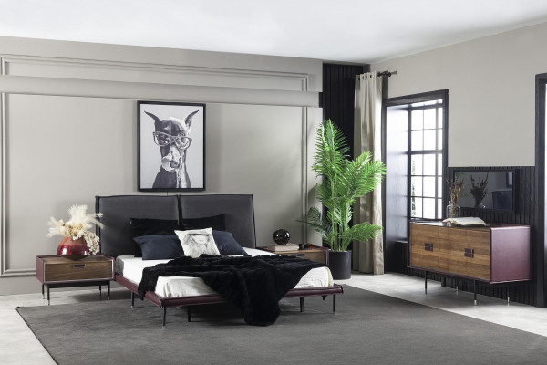 Luxus Nachttisch Brauner  Schlafzimmer Nachttische Loft Moderner Konsole