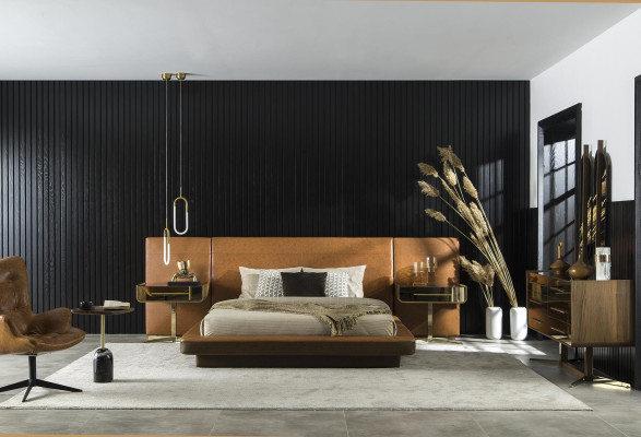 Schlafzimmer Möbel Komplett Set Garnitur Bett Nachttische Schrank 5tlg.