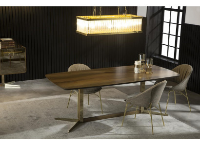 Lehnstuhl Stuhl Grau Polster Textil Küchenstuhl Goldene Beine Stühle