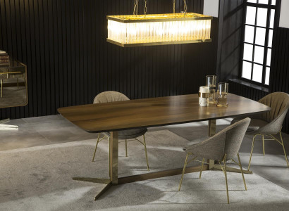 Lehnstuhl Stuhl Grau Polster Textil Küchenstuhl Goldene Beine Stühle