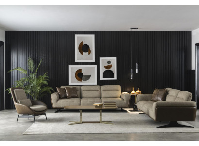Design Wohnzimmer Set Stoff Sofa Couchgarnitur Sofagarnitur Set Möbel