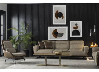 Wohnzimmer Sessel Lehnstuhl Relax Stühle Club Lounge Möbel Braun Sofa