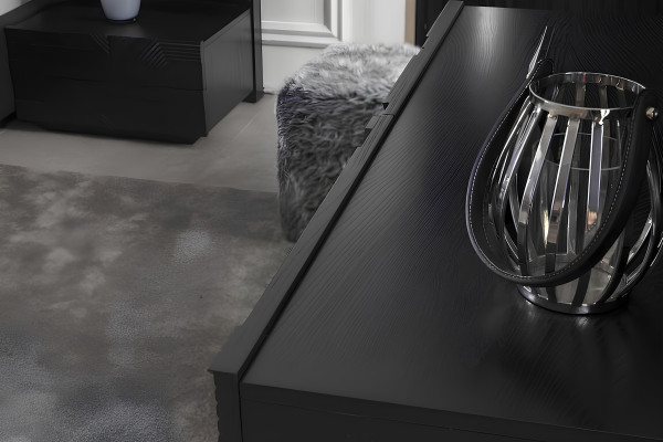 Schlafzimmer Garnitur 4tlg. in schwarz Luxusgarnitur mit Stauraum Neu