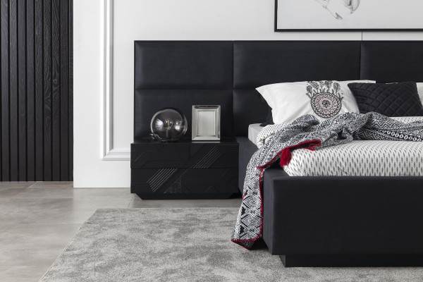 Schlafzimmer Garnitur 4tlg. in schwarz Luxusgarnitur mit Stauraum Neu