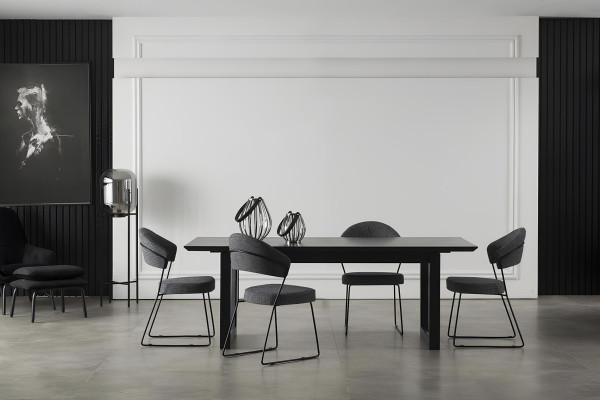 Essgarnitur Schwarzes Esszimmer Set Anrichte Schrank Stühle Esstisch Essgruppe