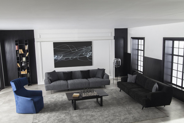 Couch Viersitzer Polster Möbel Stoffsofa Couch 284cm Couchen Big Sofas