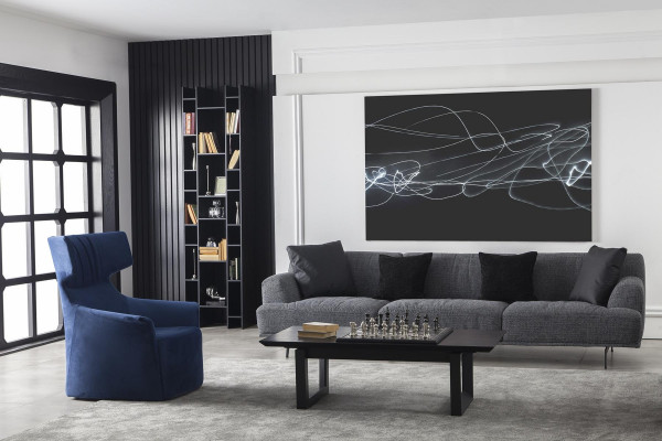 Sessel in Blau Einsitzer Moderner Stil Mittelweich Luxuriös Polster Möbel