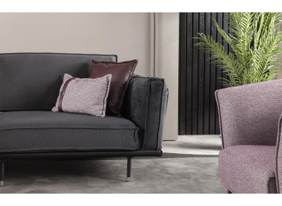 Luxus Sofa Dreisitzer Italienische Stil Möbel Graue Polster Couch Weich