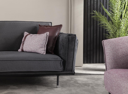 Luxus Sofa Dreisitzer Italienische Stil Möbel Graue Polster Couch Weich