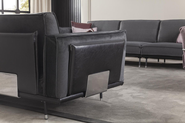 Luxus Sofa Dreisitzer Italienische Stil Möbel Graue Polster Couch Weich