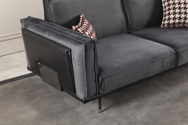Luxus Sofa Dreisitzer Italienische Stil Möbel Graue Polster Couch Weich
