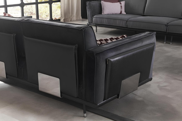 Sofa 3+1 Sitz in Grau Moderne Couch Möbel Sofagarnitur Italienische Einrichtung