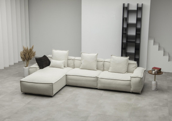 Ecksofa Polster Landhaus Modern Wohnlandschaft Stoff Sofa Couchen Möbel